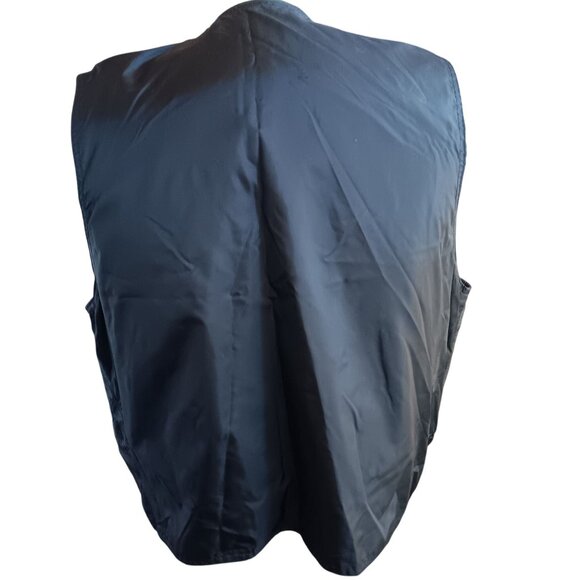 Vintage Large Leather Patchwork Vest Mens Snap Button 1980's Biker Rocker - Picture 3 of 4